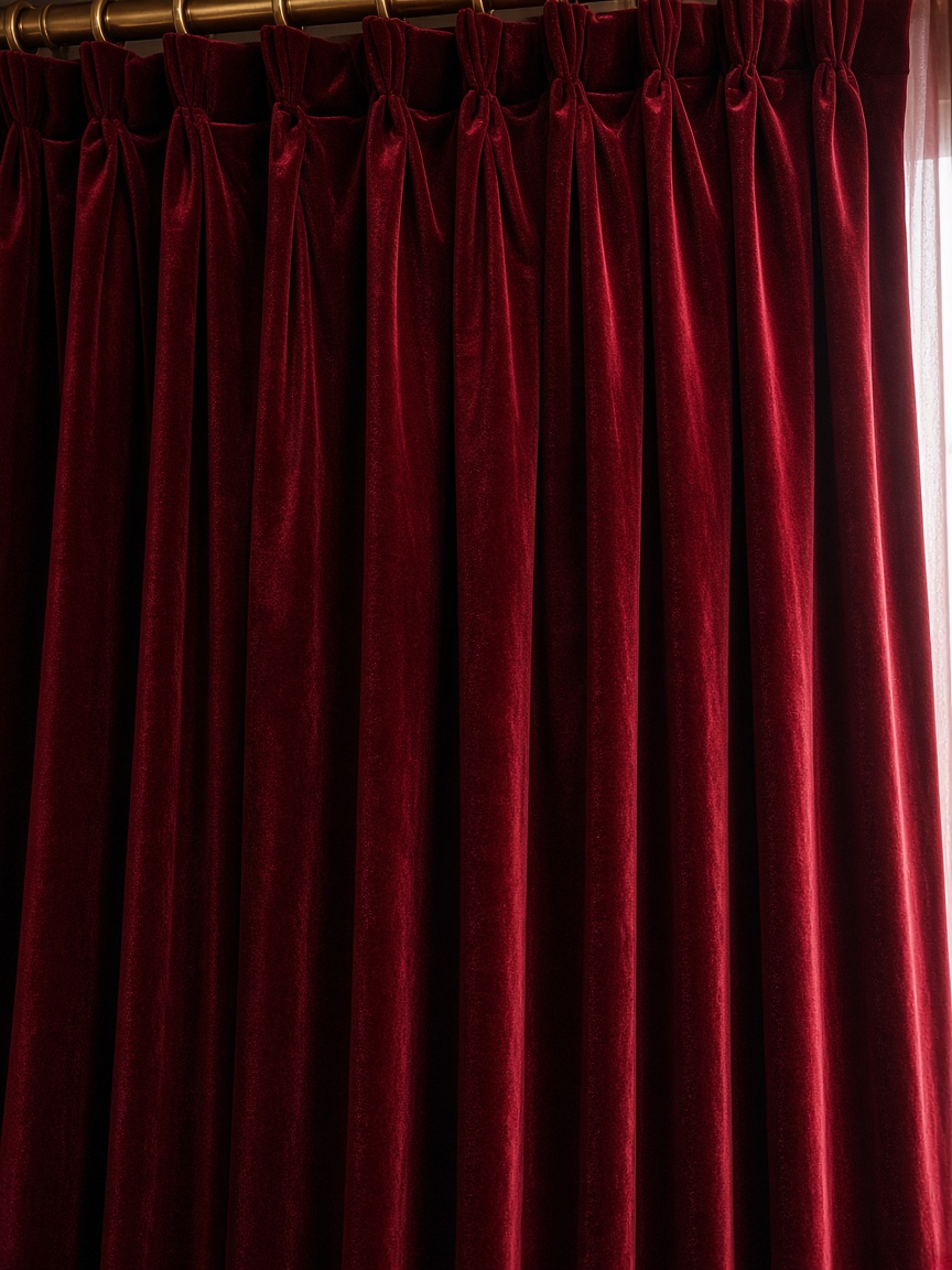 پرده مخمل یاقوتی